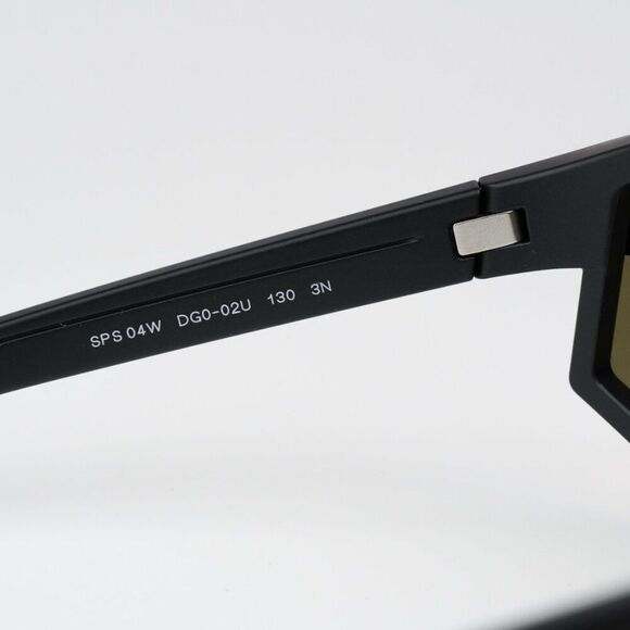 NEW Prada PS04WSF DG002U Black Rubber Brown Orange Rectangle Unisex Sunglasses - Picture 11 of 12